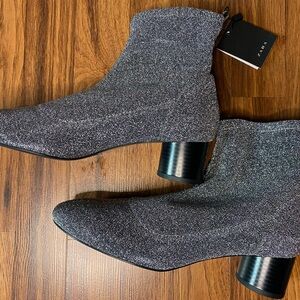 Zara Multi Color Metallic Thread Sock Boots sz8 runs very big sz down to a 7 1/2